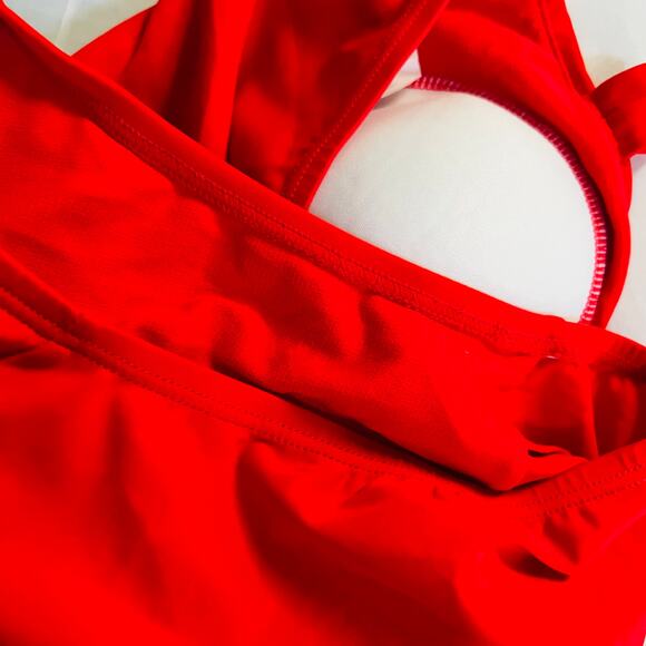 Jantzen Halter Ruched One Piece Swimsuit Size 14 Red - Picture 4 of 5
